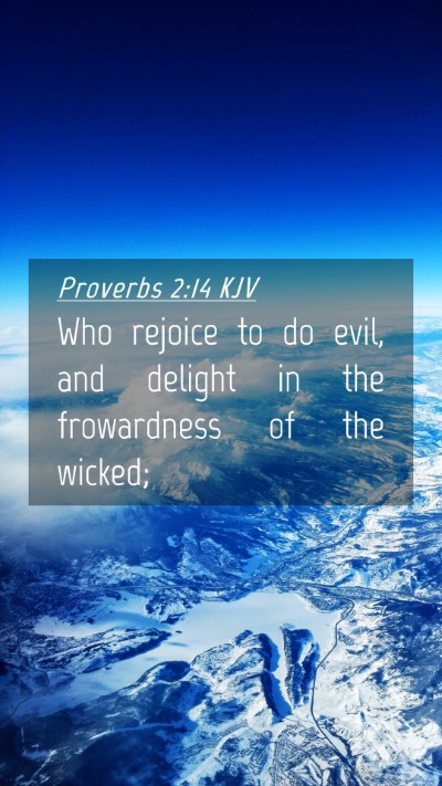 Picture 04 - Proverbs 2:14 KJV Mobile Phone Wallpaper - Who rejoice to do evil, and delight in the - Mobile Bible Verse Wallpaper