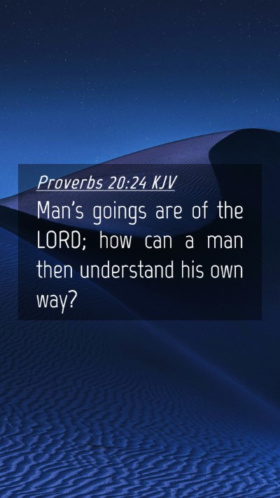 Picture 04 - Proverbs 20:24 KJV Mobile Phone Wallpaper - Man's goings are of the LORD; how can a man then - Mobile Bible Verse Wallpaper