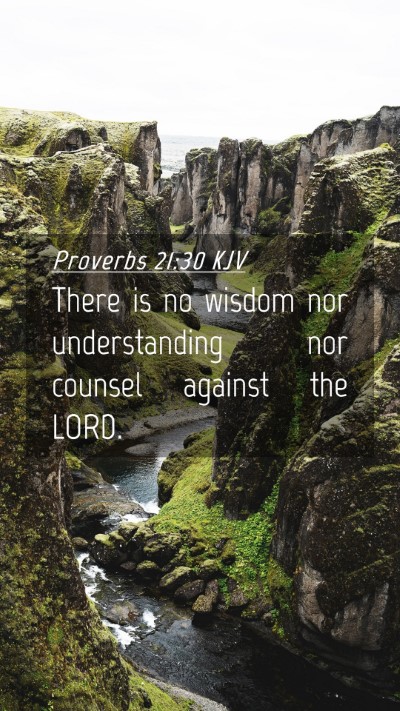 Picture 04 - Proverbs 21:30 KJV Mobile Phone Wallpaper - There is no wisdom nor understanding nor counsel - Mobile Bible Verse Wallpaper