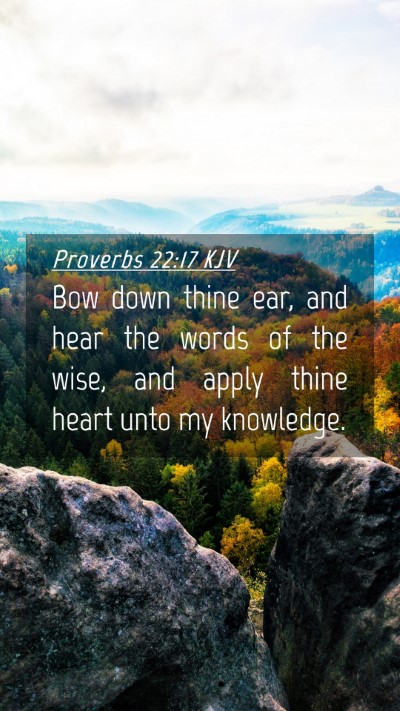 Picture 04 - Proverbs 22:17 KJV Mobile Phone Wallpaper - Bow down thine ear, and hear the words of the - Mobile Bible Verse Wallpaper