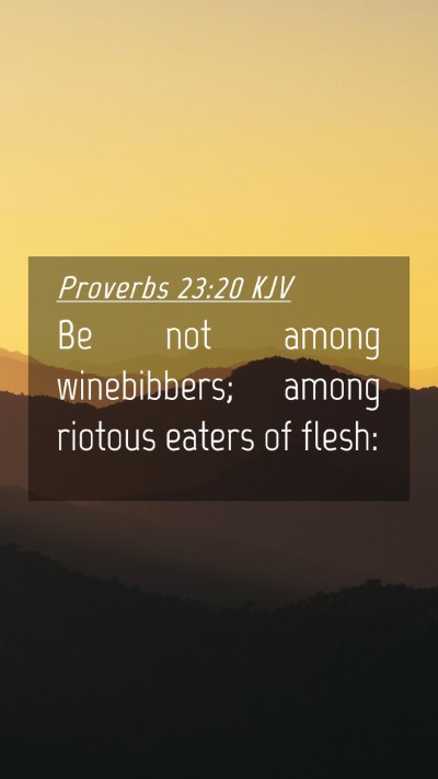 Picture 04 - Proverbs 23:20 KJV Mobile Phone Wallpaper - Be not among winebibbers; among riotous eaters of - Mobile Bible Verse Wallpaper