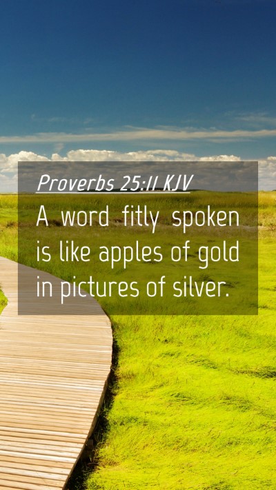 Picture 04 - Proverbs 25:11 KJV Mobile Phone Wallpaper - A word fitly spoken is like apples of gold in - Mobile Bible Verse Wallpaper