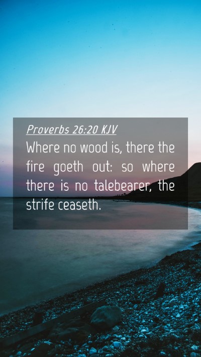 Picture 04 - Proverbs 26:20 KJV Mobile Phone Wallpaper - Where no wood is, there the fire goeth out: so - Mobile Bible Verse Wallpaper