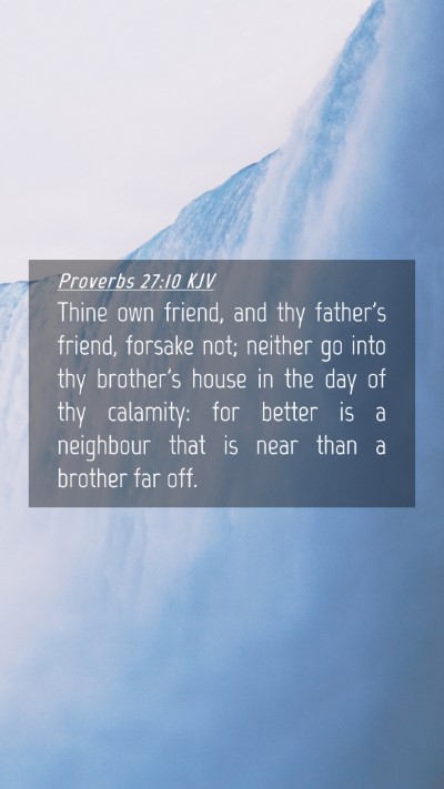 Picture 04 - Proverbs 27:10 KJV Mobile Phone Wallpaper - Thine own friend, and thy father's friend, - Mobile Bible Verse Wallpaper