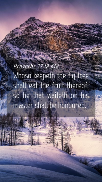 Picture 04 - Proverbs 27:18 KJV Mobile Phone Wallpaper - Whoso keepeth the fig tree shall eat the fruit - Mobile Bible Verse Wallpaper