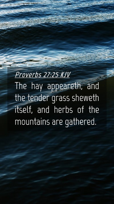 Picture 04 - Proverbs 27:25 KJV Mobile Phone Wallpaper - The hay appeareth, and the tender grass sheweth - Mobile Bible Verse Wallpaper