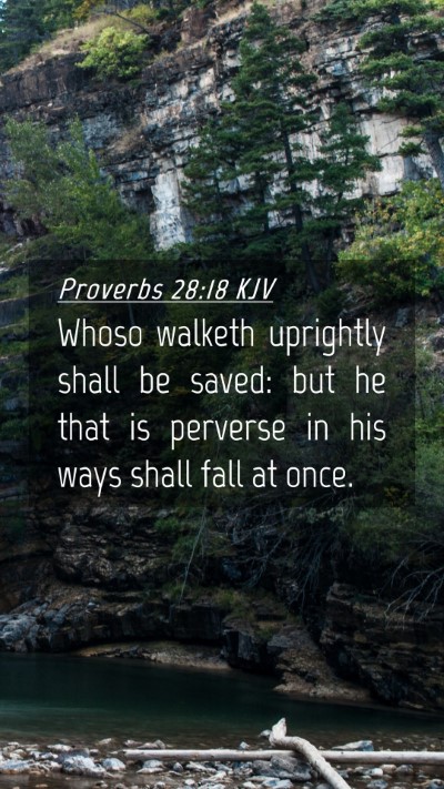 Picture 04 - Proverbs 28:18 KJV Mobile Phone Wallpaper - Whoso walketh uprightly shall be saved: but he - Mobile Bible Verse Wallpaper