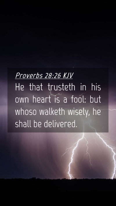 Picture 04 - Proverbs 28:26 KJV Mobile Phone Wallpaper - He that trusteth in his own heart is a fool: but - Mobile Bible Verse Wallpaper