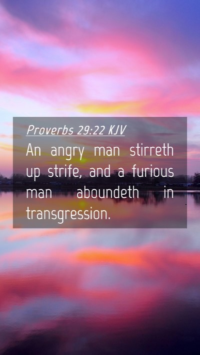 Picture 04 - Proverbs 29:22 KJV Mobile Phone Wallpaper - An angry man stirreth up strife, and a furious - Mobile Bible Verse Wallpaper