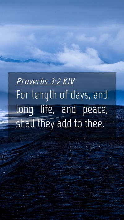 Picture 04 - Proverbs 3:2 KJV Mobile Phone Wallpaper - For length of days, and long life, and peace, - Mobile Bible Verse Wallpaper