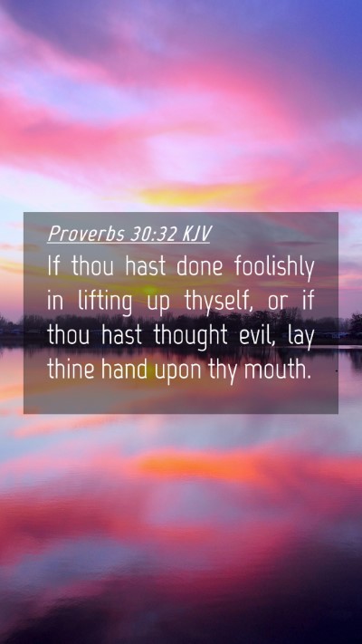 Picture 04 - Proverbs 30:32 KJV Mobile Phone Wallpaper - If thou hast done foolishly in lifting up - Mobile Bible Verse Wallpaper