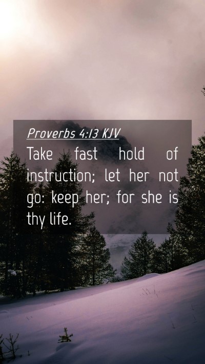 Picture 04 - Proverbs 4:13 KJV Mobile Phone Wallpaper - Take fast hold of instruction; let her not go: - Mobile Bible Verse Wallpaper
