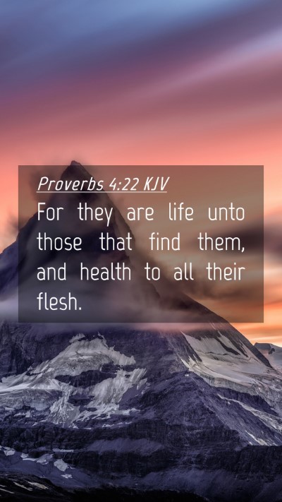 Picture 04 - Proverbs 4:22 KJV Mobile Phone Wallpaper - For they are life unto those that find them, and - Mobile Bible Verse Wallpaper