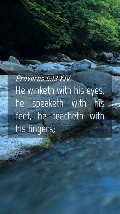 Picture 04 - Proverbs 6:13 KJV Mobile Phone Wallpaper - He winketh with his eyes, he speaketh with his - Mobile Bible Verse Wallpaper