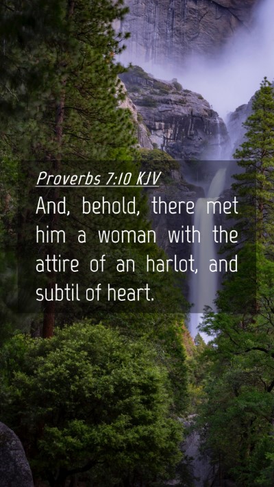 Picture 04 - Proverbs 7:10 KJV Mobile Phone Wallpaper - And, behold, there met him a woman with the - Mobile Bible Verse Wallpaper