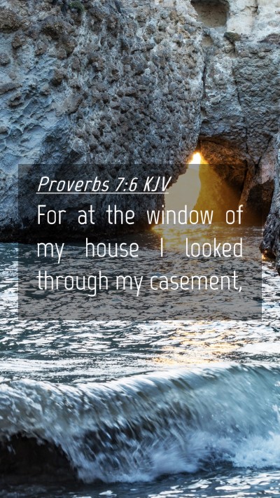 Picture 04 - Proverbs 7:6 KJV Mobile Phone Wallpaper - For at the window of my house I looked through my - Mobile Bible Verse Wallpaper