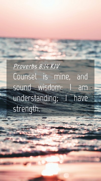 Picture 04 - Proverbs 8:14 KJV Mobile Phone Wallpaper - Counsel is mine, and sound wisdom: I am - Mobile Bible Verse Wallpaper
