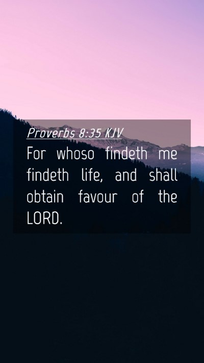 Picture 04 - Proverbs 8:35 KJV Mobile Phone Wallpaper - For whoso findeth me findeth life, and shall - Mobile Bible Verse Wallpaper