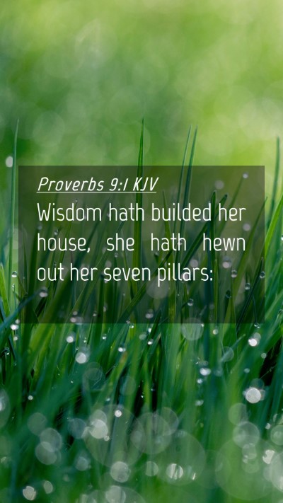 Picture 04 - Proverbs 9:1 KJV Mobile Phone Wallpaper - Wisdom hath builded her house, she hath hewn out - Mobile Bible Verse Wallpaper