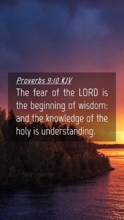 Picture 04 - Proverbs 9:10 KJV Mobile Phone Wallpaper - The fear of the LORD is the beginning of wisdom: - Mobile Bible Verse Wallpaper