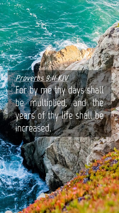 Picture 04 - Proverbs 9:11 KJV Mobile Phone Wallpaper - For by me thy days shall be multiplied, and the - Mobile Bible Verse Wallpaper