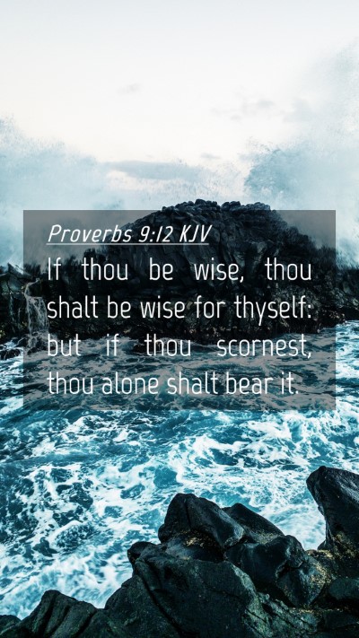 Picture 04 - Proverbs 9:12 KJV Mobile Phone Wallpaper - If thou be wise, thou shalt be wise for thyself: - Mobile Bible Verse Wallpaper