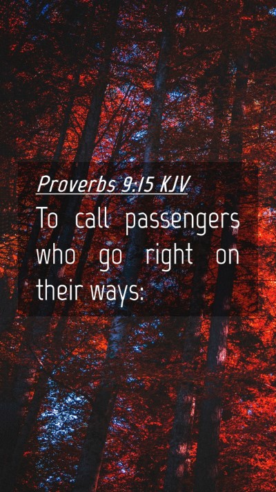 Picture 04 - Proverbs 9:15 KJV Mobile Phone Wallpaper - To call passengers who go right on their - Mobile Bible Verse Wallpaper