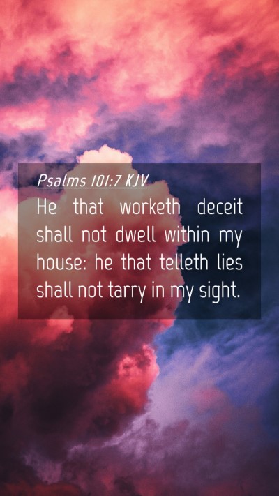 Picture 04 - Psalms 101:7 KJV Mobile Phone Wallpaper - He that worketh deceit shall not dwell within my - Mobile Bible Verse Wallpaper