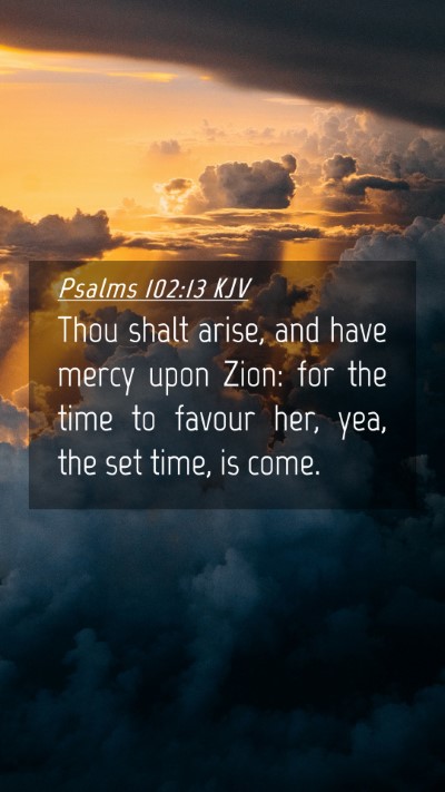 Picture 04 - Psalms 102:13 KJV Mobile Phone Wallpaper - Thou shalt arise, and have mercy upon Zion: for - Mobile Bible Verse Wallpaper