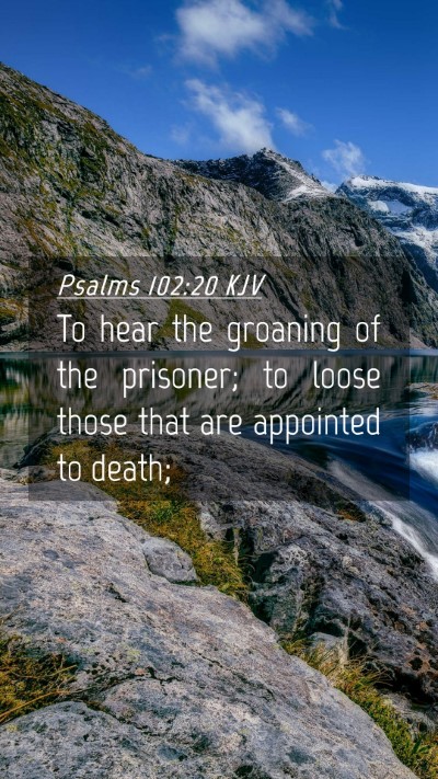 Picture 04 - Psalms 102:20 KJV Mobile Phone Wallpaper - To hear the groaning of the prisoner; to loose - Mobile Bible Verse Wallpaper