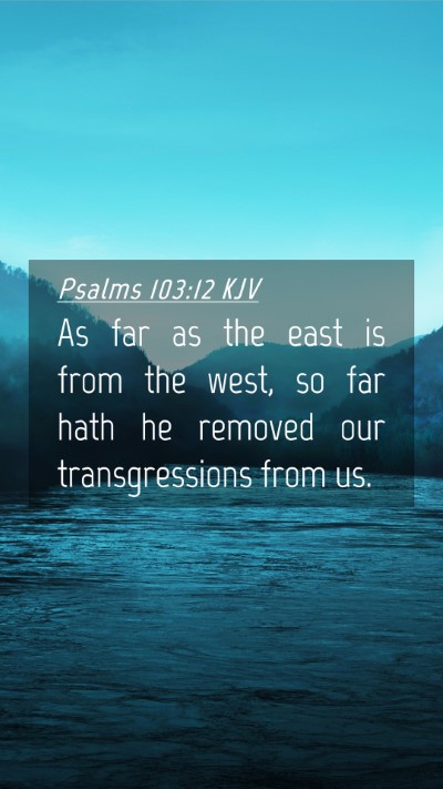Picture 04 - Psalms 103:12 KJV Mobile Phone Wallpaper - As far as the east is from the west, so far hath - Mobile Bible Verse Wallpaper