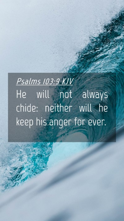 Picture 04 - Psalms 103:9 KJV Mobile Phone Wallpaper - He will not always chide: neither will he keep - Mobile Bible Verse Wallpaper
