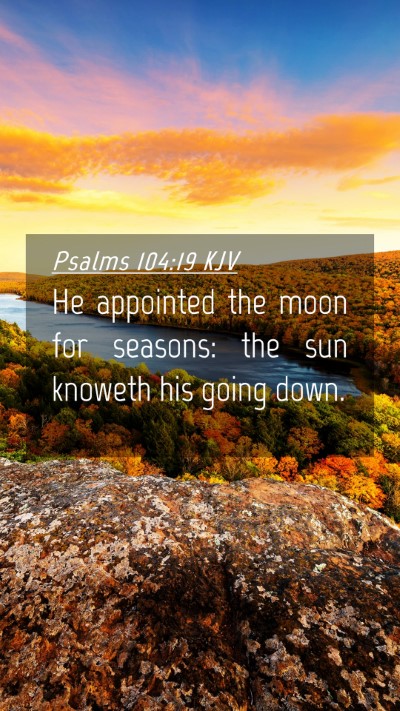 Picture 04 - Psalms 104:19 KJV Mobile Phone Wallpaper - He appointed the moon for seasons: the sun - Mobile Bible Verse Wallpaper