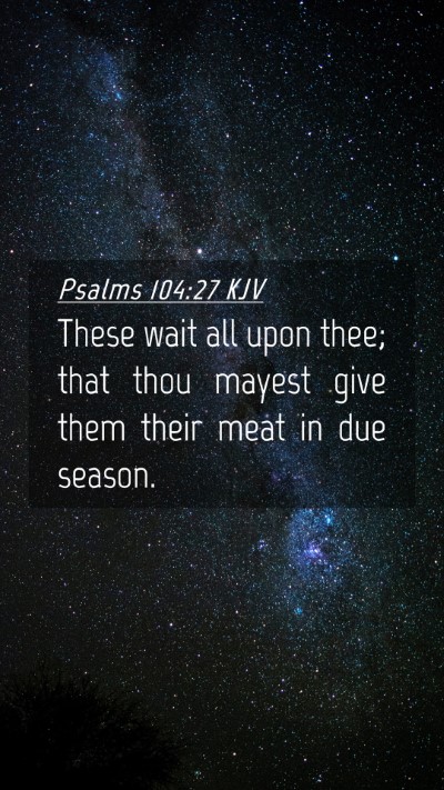 Picture 04 - Psalms 104:27 KJV Mobile Phone Wallpaper - These wait all upon thee; that thou mayest give - Mobile Bible Verse Wallpaper