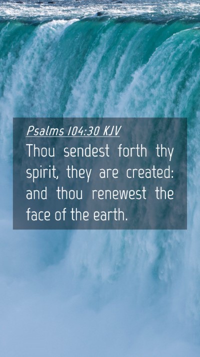 Picture 04 - Psalms 104:30 KJV Mobile Phone Wallpaper - Thou sendest forth thy spirit, they are created: - Mobile Bible Verse Wallpaper
