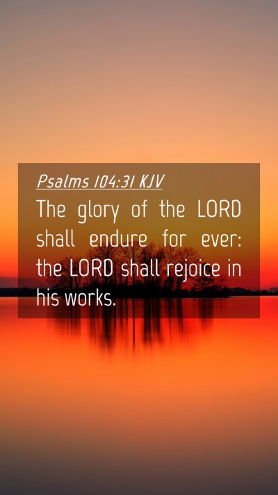 Picture 04 - Psalms 104:31 KJV Mobile Phone Wallpaper - The glory of the LORD shall endure for ever: the - Mobile Bible Verse Wallpaper