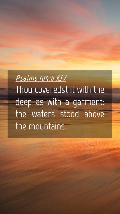 Picture 04 - Psalms 104:6 KJV Mobile Phone Wallpaper - Thou coveredst it with the deep as with a - Mobile Bible Verse Wallpaper