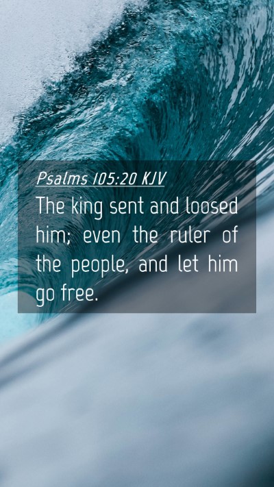 Picture 04 - Psalms 105:20 KJV Mobile Phone Wallpaper - The king sent and loosed him; even the ruler of - Mobile Bible Verse Wallpaper