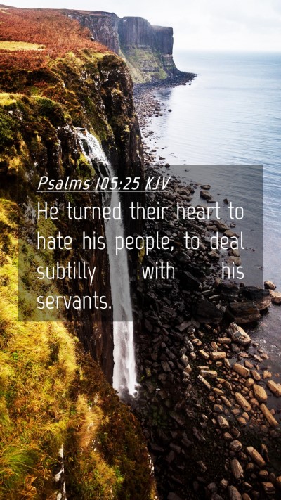 Picture 04 - Psalms 105:25 KJV Mobile Phone Wallpaper - He turned their heart to hate his people, to deal - Mobile Bible Verse Wallpaper