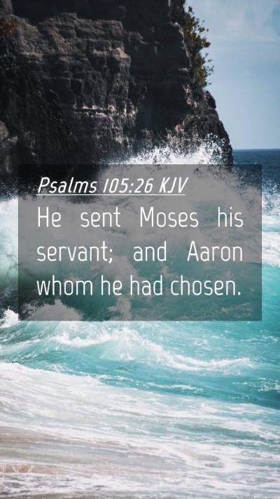 Picture 04 - Psalms 105:26 KJV Mobile Phone Wallpaper - He sent Moses his servant; and Aaron whom he had - Mobile Bible Verse Wallpaper