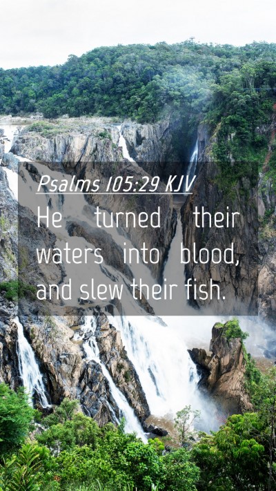 Picture 04 - Psalms 105:29 KJV Mobile Phone Wallpaper - He turned their waters into blood, and slew their - Mobile Bible Verse Wallpaper