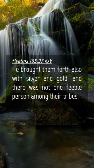 Picture 04 - Psalms 105:37 KJV Mobile Phone Wallpaper - He brought them forth also with silver and gold: - Mobile Bible Verse Wallpaper