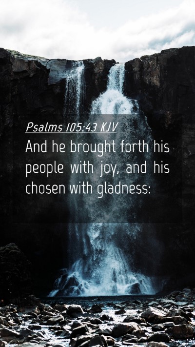 Picture 04 - Psalms 105:43 KJV Mobile Phone Wallpaper - And he brought forth his people with joy, and his - Mobile Bible Verse Wallpaper