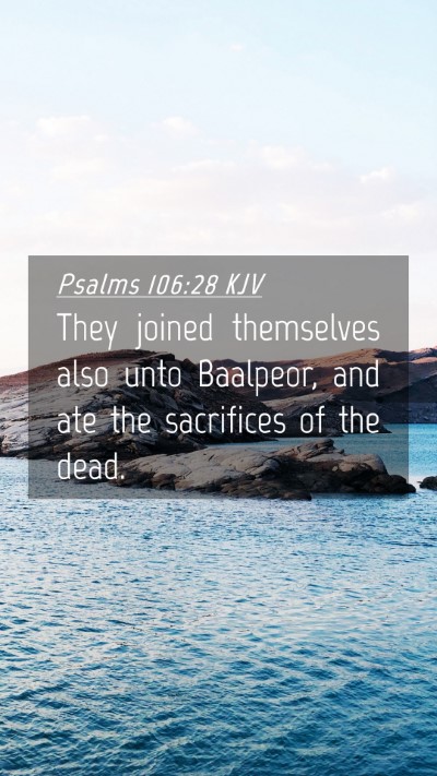 Picture 04 - Psalms 106:28 KJV Mobile Phone Wallpaper - They joined themselves also unto Baalpeor, and - Mobile Bible Verse Wallpaper