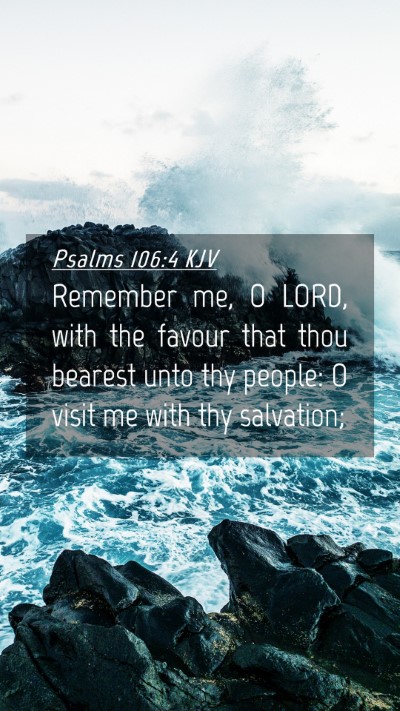 Picture 04 - Psalms 106:4 KJV Mobile Phone Wallpaper - Remember me, O LORD, with the favour that thou - Mobile Bible Verse Wallpaper