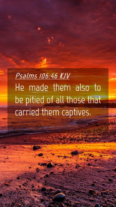 Picture 04 - Psalms 106:46 KJV Mobile Phone Wallpaper - He made them also to be pitied of all those that - Mobile Bible Verse Wallpaper