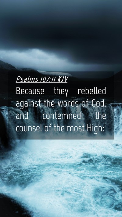 Picture 04 - Psalms 107:11 KJV Mobile Phone Wallpaper - Because they rebelled against the words of God, - Mobile Bible Verse Wallpaper