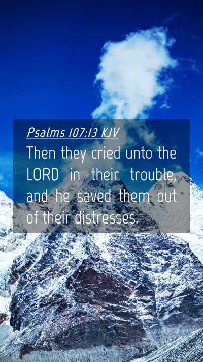 Picture 04 - Psalms 107:13 KJV Mobile Phone Wallpaper - Then they cried unto the LORD in their trouble, - Mobile Bible Verse Wallpaper