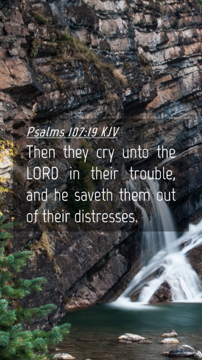 Picture 04 - Psalms 107:19 KJV Mobile Phone Wallpaper - Then they cry unto the LORD in their trouble, and - Mobile Bible Verse Wallpaper