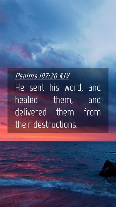 Picture 04 - Psalms 107:20 KJV Mobile Phone Wallpaper - He sent his word, and healed them, and delivered - Mobile Bible Verse Wallpaper